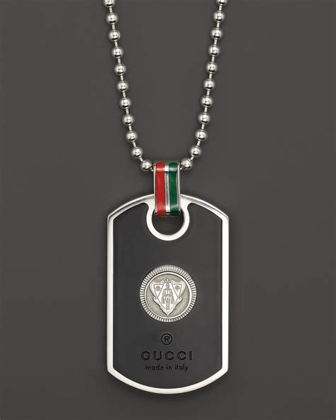 gucci dog tags for sale|gucci necklace dog tag.